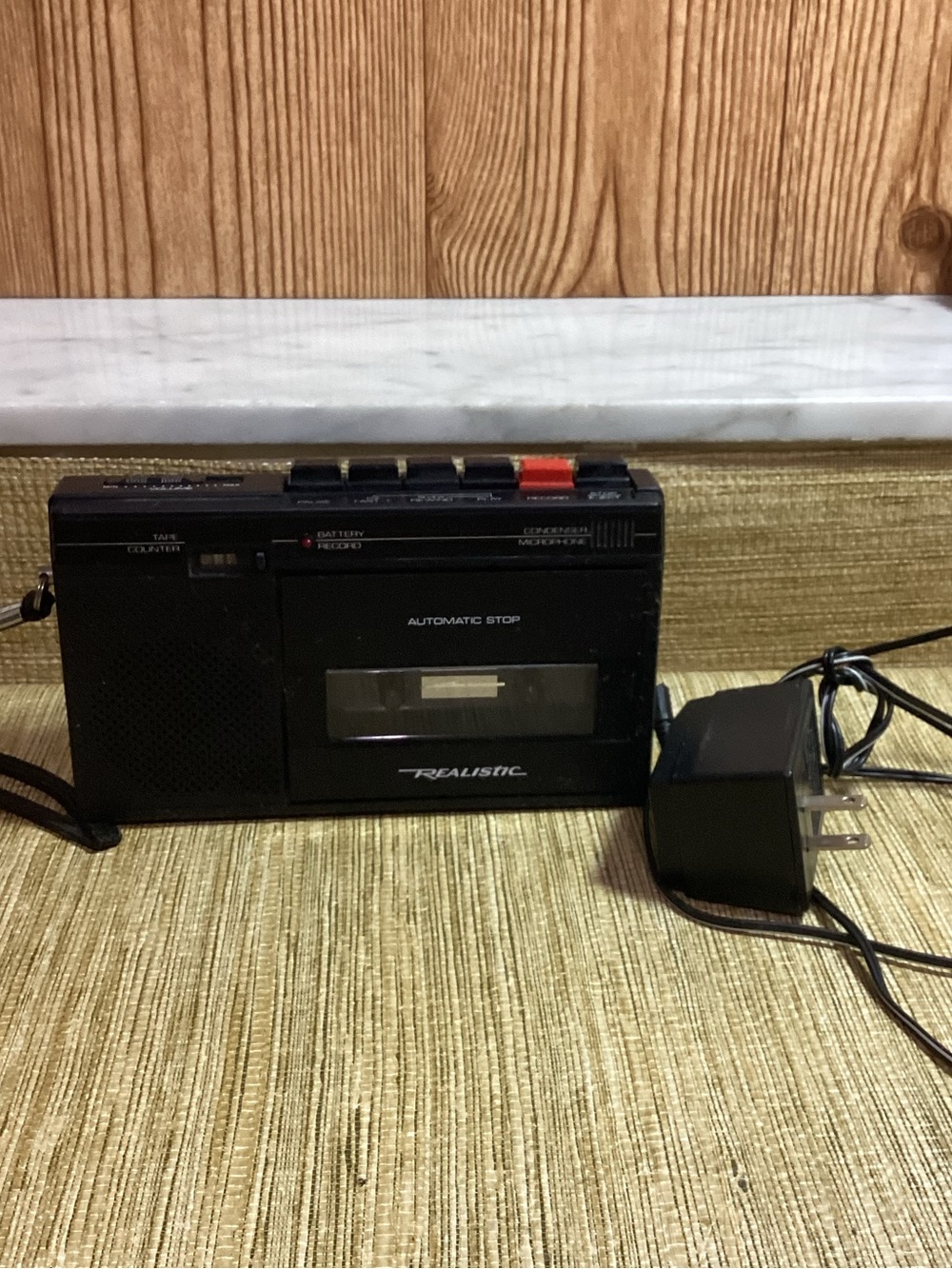 Vintage Realistic Portable Cassette Player Recorder with power cord